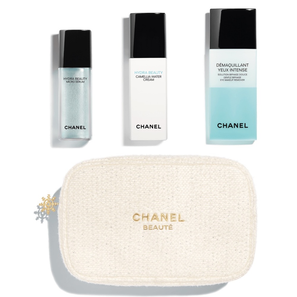 Chanel Holiday Skincare Set - Layers of Hydration (LARGE Beauty Bag) &Charm
